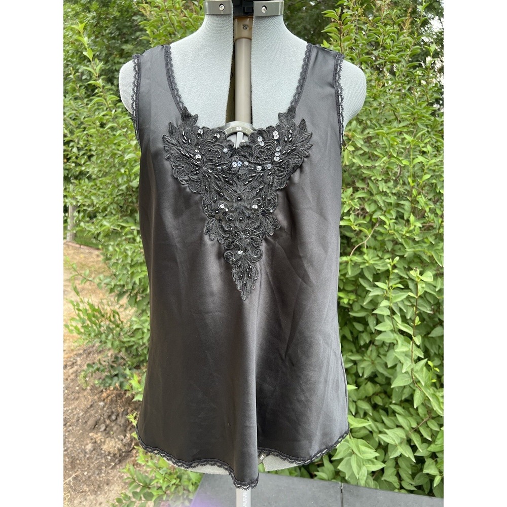 Cinema Etoile Chemise Vintage Pearl Sequin Embroidered Floral Lace Size‎ Medium